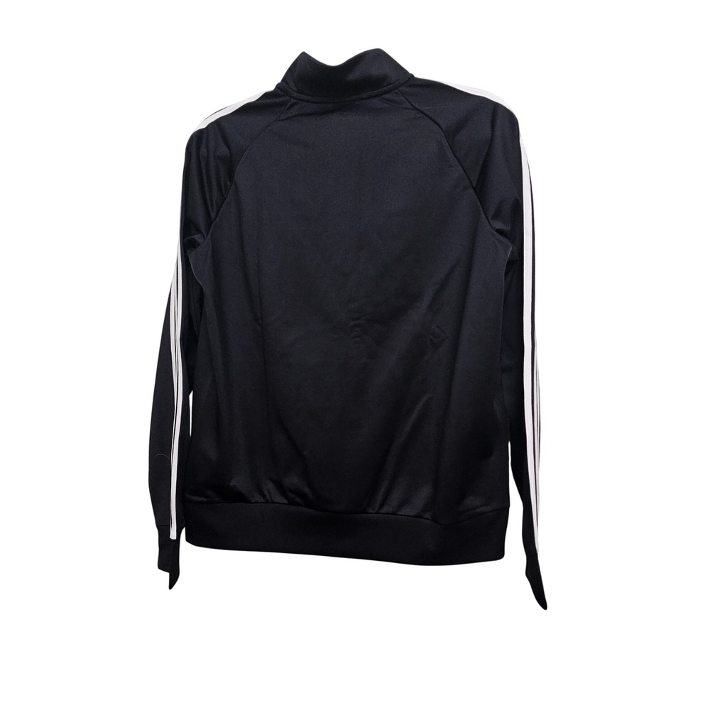 Adidas Track Jacket Womens Medium Black 3-Stripe Full Zip Tricot Athletic Sport - Picture 2 of 8
